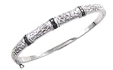 10k Gold Overlay Sterling Silver 1/4 cttw Diamond Open Wave Bangle Bracelet