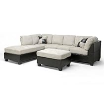 Big Sale Baxton Studio IDS01ER-Bone LFC sofa set Mancini Modern Sectional Sofa and Ottoman Set