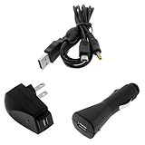 GTMax Black 2in1 USB Data Charging Cable + Black USB Car Charger Vehicle Po ....