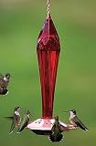 Schrodt FGHF-R Ruby Faceted Glass Hummingbird Feeder