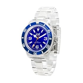 Ice Watch - CL.BE.U.P.09 - Montre Mixte - Quartz Analogique - Cadran Bleu - Bracelet Plastique Transparent - Moyen Mod�le