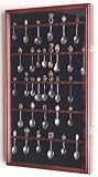 60-Spoon Display Case Cabinet Holder w/ Glass Door, Walnut