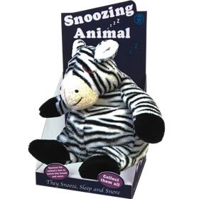 Childrens Toyshop  Toys : Soft feel snoozing snoring zebra - moves and snores complete with batteries