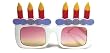 Fun and Funky "Happy Birthday" Cake and Candle Party Sunglasses