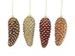 Pack of 8 Eco Country Assorted Pinecone Glass Christmas Ornaments 6"