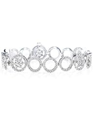 14k White Gold Diamond Circle Link Bracelet (2 1/3Cttw, SI Clarity, H Color)