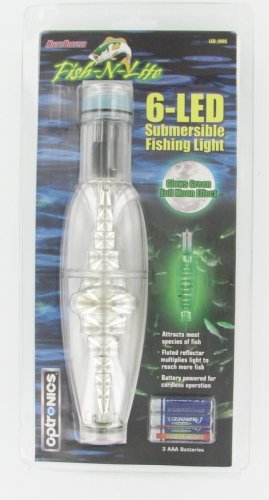 Fish N Lite 6 LED Submersible Battery Powered (3aaa) Included - Optronics LED-100G - Fishing Accessories