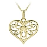 14K Gold Filled Filigree Heart Necklace