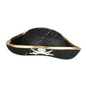  Pirate Hat Blk Gold Child Size