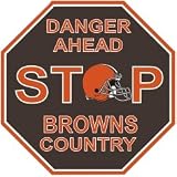 Cleveland Browns Plastic Stop Sign "Danger Ahead Browns Country"
