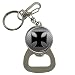 Bottle Opener Key Chain of Iron Cross with Diamond Plate