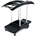 Rubbermaid Triple Capacity Cleaning Aluminum Service Cart, Black, 44" Height, 51-3/4" Length x 22" Width