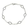 Elegant Sterling Silver .925 Leaf Tennis Rolo Link Chain Bracelet Bridal Wedding Bridesmaids Gift