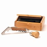 Oenophilia Corkscrew and Stopper Set in Bamboo Gift Box
