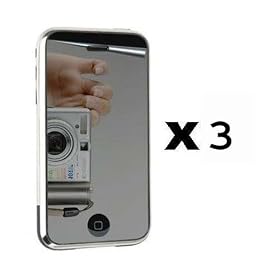 3-Pack Premium Reusable LCD Mirror Screen Protector with Lint Cleaning Cloth for Apple iPhone 3GS / 3G S 16GB 32GB