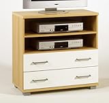 Phonomöbel 640 TV-Hifi Möbel in Buche/Weiß mit 2 Schubladen