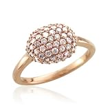 14k Pink Gold Pebble Natural Fancy Pink Diamond Ring-0.80 carat
