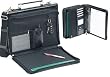 Black Leather Portfolio Ring Binder w/strap