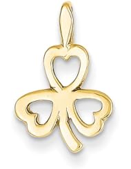 14k Yellow Gold Heart Clover Pendant. Metal Wt- 0.41g