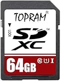 TOPRAM 64GB 64G SD SDHC SDXC Secure Digital Extended Capacity Card UHS-1 Cl ....