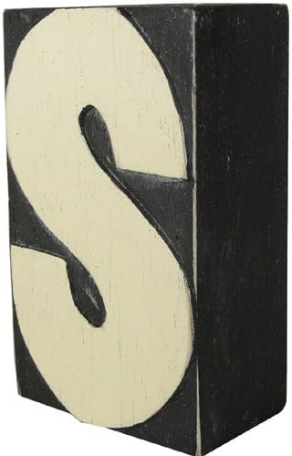 Alphabet Letters Handpainted Wood Block Individual Letter, S