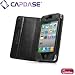CAPDASE iPhone4 専用 よこ開き Bi-fold ブックタイプ 本革製ケース ブラック WCIH4-5001