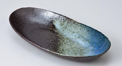 Japanese dishes Forest Lake oval Sheng pots MINO-yaki heavy plate and enjoy toy (kitchen utensils) with set 220-405-638