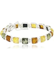 Sterling Silver Multi-Color Amber Bracelet