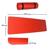 Yogamatte 190 x 60 x 1,5 cm in rot - 