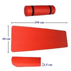 Yogamatte Pilates Gymnastikmatte 190 x 60 x 1,5 cm in rot