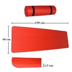 Yogamatte Pilates Gymnastikmatte 190 x 60 x 1,5 cm in rot Yogamatte Pilates Gymnastikmatte 190 x 60 x 1,5 cm in rot