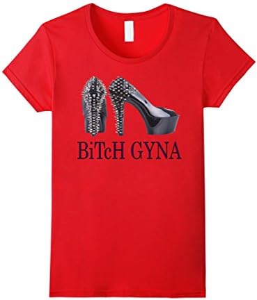 Bitch GYNA Stiletto Sexy Spiked High Heels Shoes Shirt - Female Large - Red
