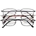 (3 Pack) Metal Frame Readers, Bronze, Nickel & Gold Rims Magnification +4.50