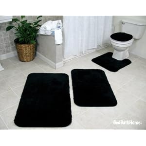 Royale Black 24x40 Plush Bath Rug