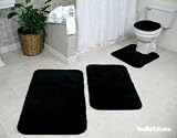 Royale Black 24x40 Plush Bath Rug