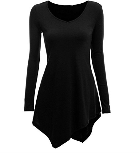 MILANKERR Women Plus Size Long Sleeve Tunic Top Loose Irregular Shirt Dress