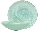 Colorful Recycled Art Glass Green Large Saucer Bowl 14W 4H