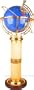 37" Tall Illuminated Blue Crystal Auto Rotated Floor Lamp w/ Colorful Lighting Marble