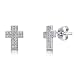 Micro Pave Cubic Zirconia CZ 925 Sterling Silver Cross Stud Earrings - Nickel Free