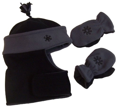N'Ice Caps Boys Wrap Around Hat and Mitten Set with Embroidery