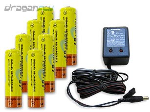 Battery + Charger Combo for RC Transmitters - 8AA 1000mAh NiCD with TX Wall Charger Battery + Charger Combo for RC Transmitters - 8AA 1000mAh NiCD with TX Wall Charger