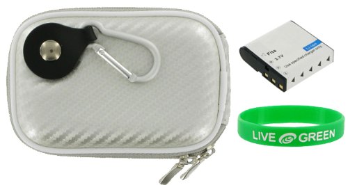 2n1 Hard Shell Case (Candy Silver) and EN-EL10 Battery for Nikon Coolpix S220 Digital Camera Plum