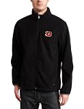 NFL Men's Cincinnati Bengals Safety Blitz III Long Sleeve Full-Zip Performance Bonded Jacket (Black/Storm Gray, X-Large)