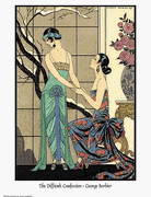 DIFFICULT CONFESSION Art Deco Fashion Art Print by George Barbier