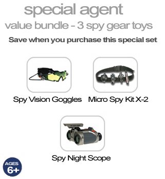 Childrens Toyshop  Toys : Spy Gear Value Bundle - Special Agent Toy Bundle: Spy Vision Goggles & Micro Spy Kit X-2 & Spy Night Scope - Spy Gear Spy Toys by Wild Planet Toys