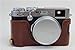 X100F Case, BolinUS Handmade PU Leather Half Camera Case Bag Cover Bottom Opening Version for Fujifilm Fuji X100F With Hand Strap -Coffee