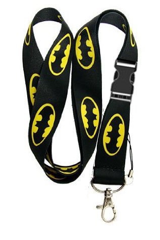  Deluxe Batman Logo Lanyard Key Chain Holder with Snap Buckle