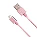 Micro USB Cable, Gkeeny Cords 3 Pack (3FT 3FT 6FT) Nylon Braided USB 2.0 High Speed USB to Micro USB Charging Cables for Android, Samsung, LG, HTC, Motorola, Nokia, and More (Pink)