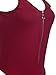 Blooming Jelly Women's Stretch Lace up Tank Leotard Bodysuit Jumpsuit (S, Wine Red)