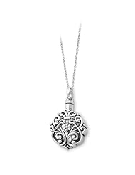 Sterling Silver Antiqued Circle Remembrance Ash Holder 18in Necklace